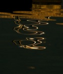 Reflections of a Swim Ladder, Lago Lugano, Italy at dinner time